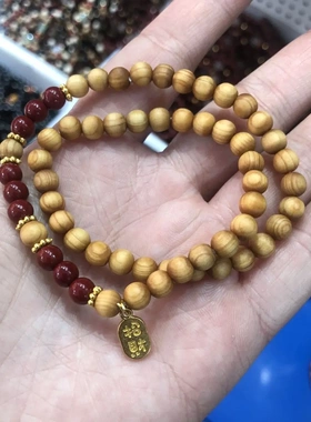 精品柏木6mm双圈女士款手串小手链文玩木珠礼品工艺