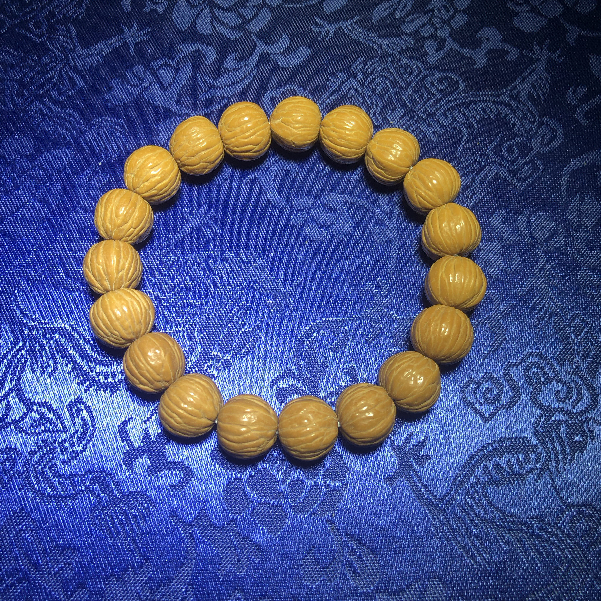 猴头核桃佛珠原皮原籽原桩文玩12mm手串原皮核桃精品南瓜手链男女