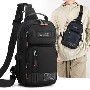 2025新款 户外胸包简约百搭单肩斜挎包多功能潮牌大容量单肩包 男士