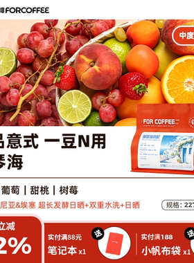 四人爱琴海精品意式手冲拼配高甜一豆多用中度烘焙美式拿铁咖啡豆