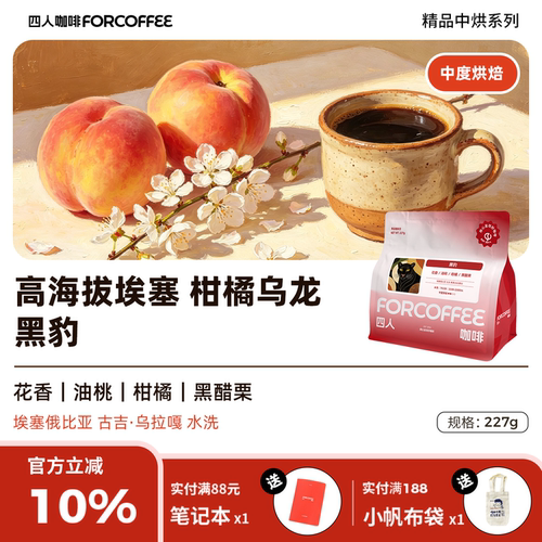四人埃塞黑豹手冲咖啡豆227g