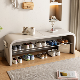 换鞋凳门口家用可坐可收纳鞋架入户门轻奢高级感长条进门穿鞋凳子