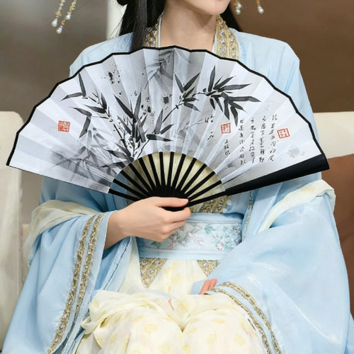 原创扇子超仙中国风绢布折叠