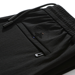 秋冬款暗纹弹力松紧腰休闲运动裤直筒中年潮流小蜜蜂男裤宽松长裤