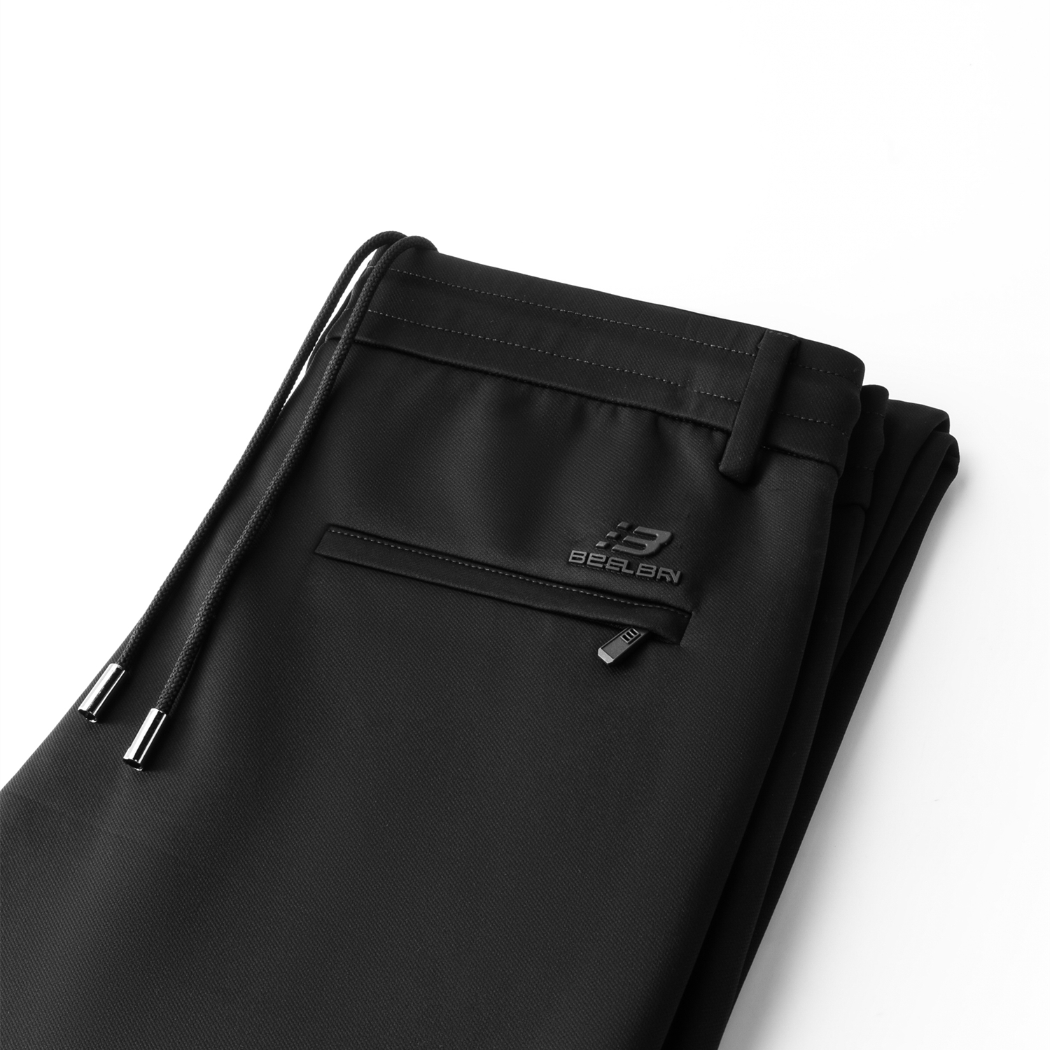 秋冬款男士松紧腰休闲运动裤直筒宽松男裤弹性中老年裤子口袋拉链