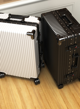 行李箱男拉杆箱新款铝框女旅行登机箱20寸小结实耐用密码皮箱子24