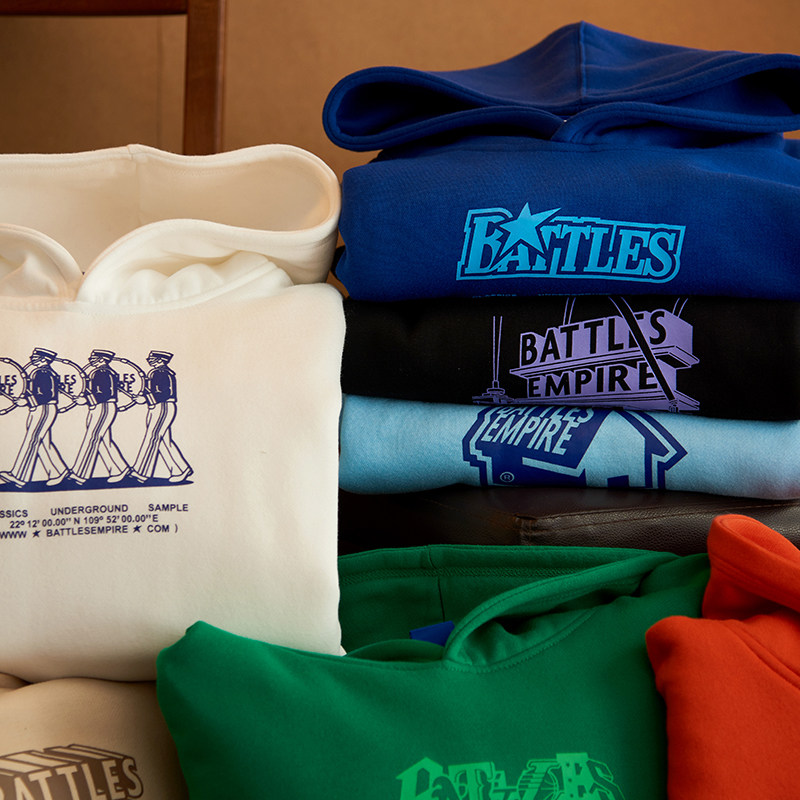 battles美式嘻哈潮牌男女情侣运动休闲宽松加绒连帽卫衣帽衫外套