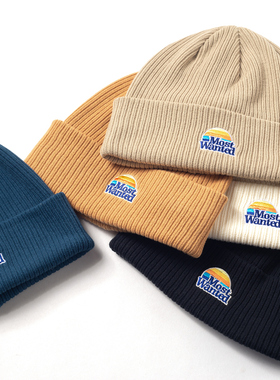 MOSTWANTEDLAB彩虹刺绣复古潮牌情侣百搭保暖冷帽针织帽毛线帽