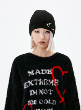 MADEEXTREME刺绣嘻哈潮牌男女情侣休闲百搭保暖冷帽针织帽毛线帽