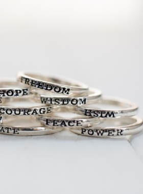 LIFEHOLIC镀银男女情侣节日戒指