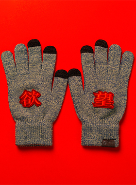 OSCill嘻哈潮牌可触屏五指针织毛线保暖手套男女户外休闲骑行配饰