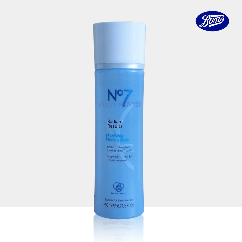 BOOTS No7 Radiant Results焕彩净透爽肤水补水保湿收缩毛孔200ml