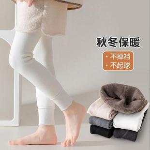 儿童白色打底裤加绒加厚九分裤男女童白色连裤袜秋冬舞蹈袜保暖裤