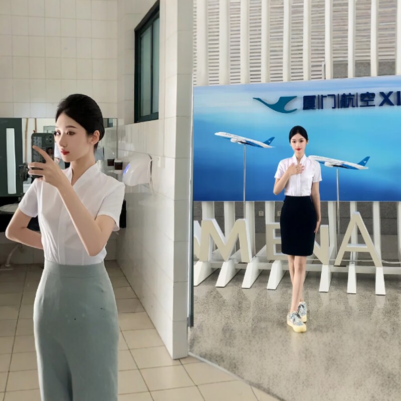 V领衬衫女短袖空姐面试正装空乘酒店前台长袖白衬衣无领职业工装