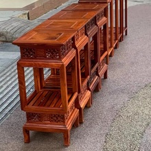 特惠红木花架缅甸花梨花架大果紫檀实木花几置物架客厅四方花架