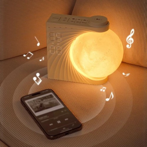 蓝牙音箱音响旋转月球夜灯床头灯