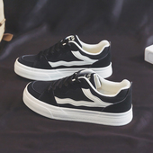 新款 学生复古运动鞋 帆布鞋 休闲板鞋 子 男透气黑色男士 人本2026春季