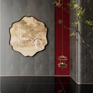 中古风玄关装饰画高级感壁灯客厅茶室样板房立体金属挂件装置画