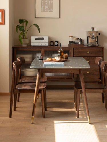 源氏木语 Столковое кресло с твердым деревом Nordic Modern Back Staud Black Walnut The Wooden Stault Stable Стул Дома