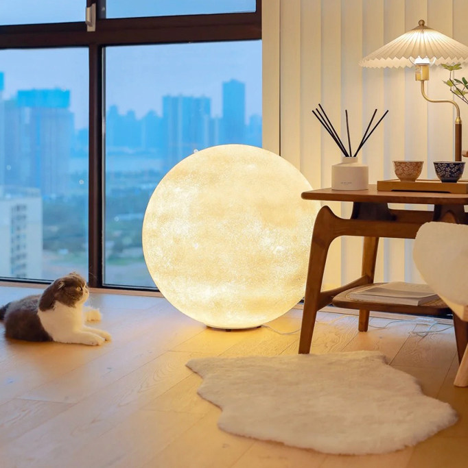 月球灯户外庭院灯网红客厅卧室床头台灯月亮落地灯圆球氛围星球灯