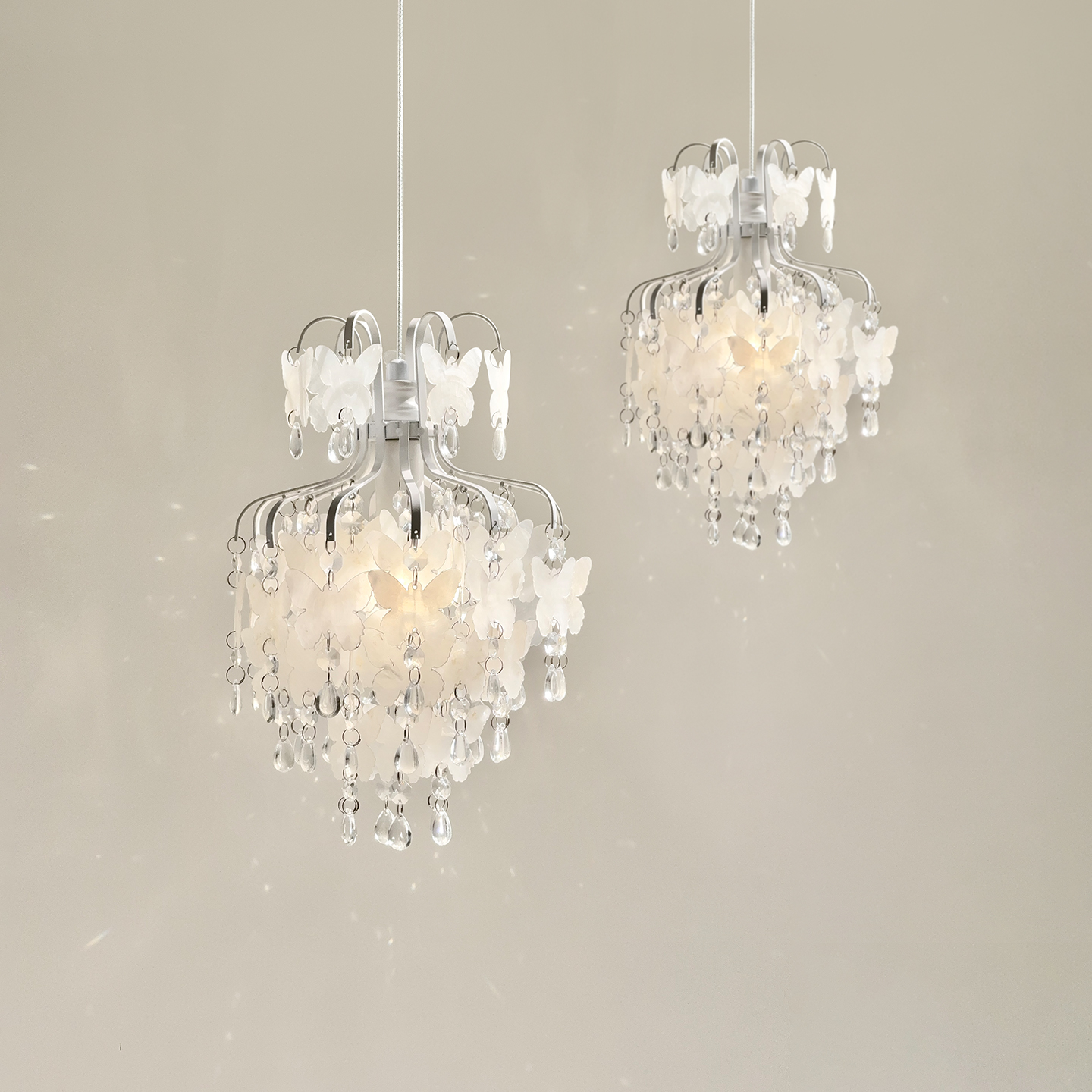 法式复古水晶小吊灯轻奢客厅背景墙卧室床头灯贝壳蝴蝶装饰衣帽间