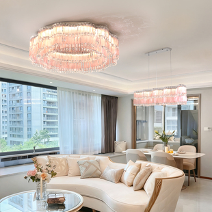 浪漫法式餐厅吊灯长条餐桌灯中古风灯具全屋套餐客厅吸顶灯水晶灯