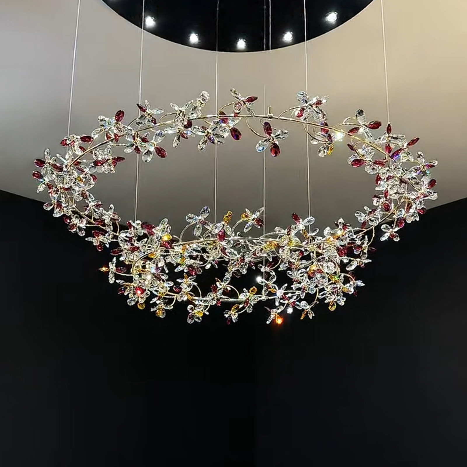 法式轻奢水晶吊灯别墅客厅灯餐厅设计师复古花枝loft复式定制灯具