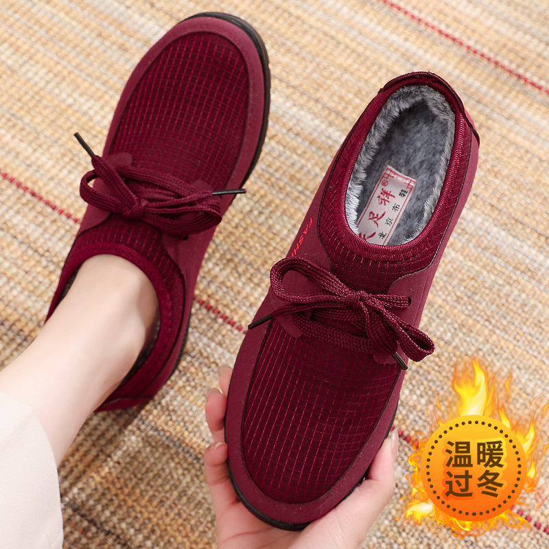 官方老北京布鞋女冬季新款中老年人加绒加厚软底妈妈奶奶保暖棉鞋