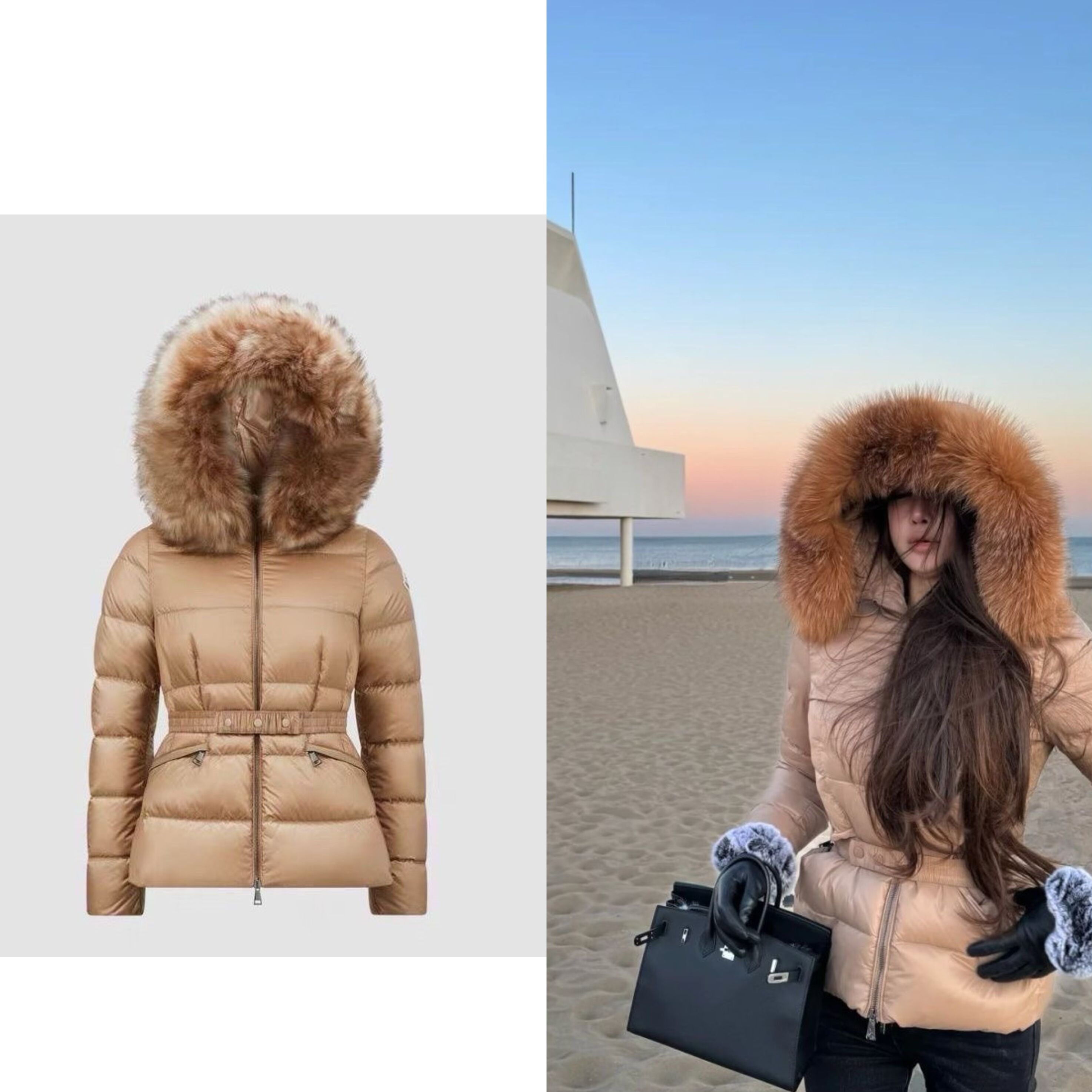 高版本~蒙口大毛领羽绒服修身收腰M家2025新款修身百搭冬季外套女,女装/女士精品,休闲裤,淘宝优惠券,粉丝福利购,淘宝优惠卷