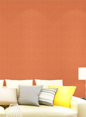 橙色背景墙布电视墙橘色简约现代家装客厅卧室活力橙爱马仕橙壁布