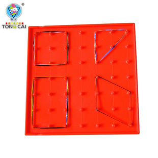 幼儿园蒙氏教具益智拼版积木图形配对儿童木制数字钉板早教玩具