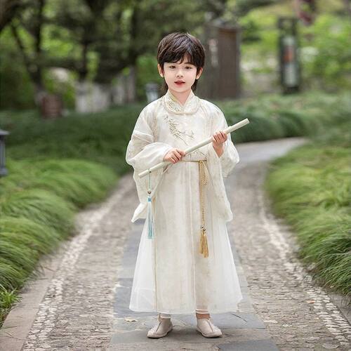 男童汉服男童春秋新款古国风书生中国唐装广袖国学古风演出服