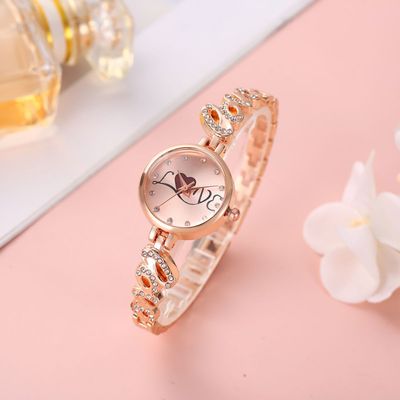 女士链式手表原装女表高颜值网红数字新款手表年轻漂亮精致小巧玫