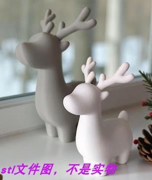 梅花鹿麋鹿动物摆件艺术装饰普通三维立体stl文件3d打印模型素材