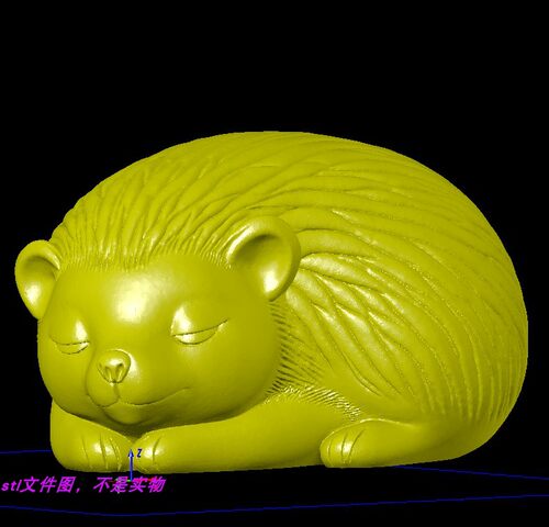 刺猬睡觉动物卡通可爱三维立体stl文件雕刻机图3D打印模型素材