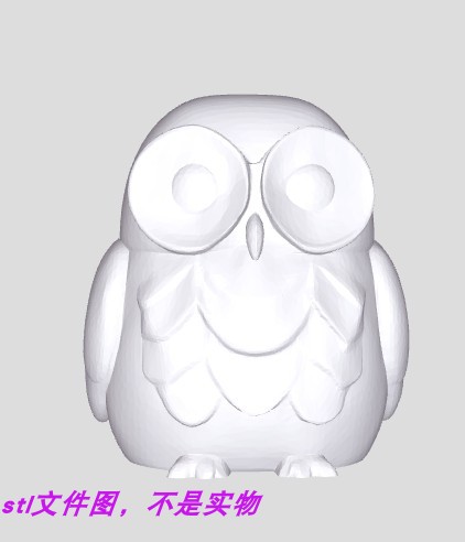 鸟猫头鹰动物树桩摆件扫描三维立体圆雕图stl文件3D打印模型素材