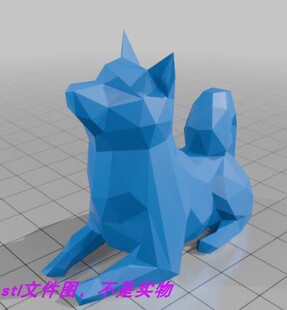柴犬狗动物动物几何刻面多边形宠物stl文件图3d打印模型素材