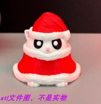 斗篷猫圣诞帽动物动漫三维立体stl文件图雕刻机3D打印模型素材