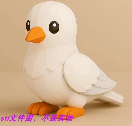 鸽子鸟几何刻面多边形动物手工木雕stl文件3d打印模型素材
