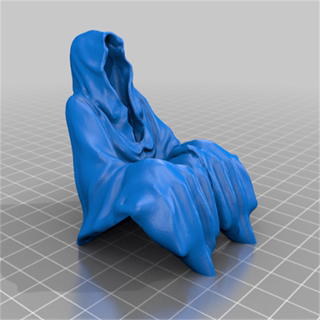 黑衣人死神哥特风三维立体圆雕图纸stl文件雕刻机3D打印模型素材