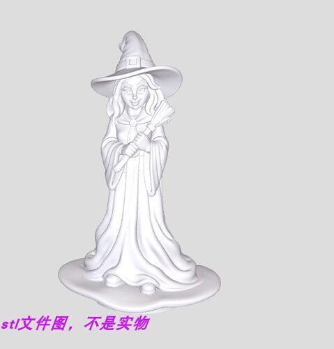 女巫师扫吧巫师帽万圣节亡灵魔法师三维立体stl文件图3D打印模型