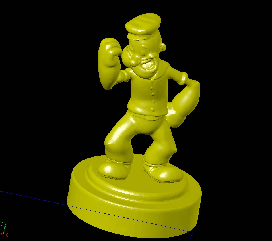 大力水手卡通三维立体图圆雕图纸stl文件雕刻机3d打印模型素材