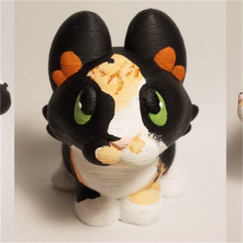 猫宠物可爱卡通动漫三维立体图纸stl文件雕刻机3D打印模型素材