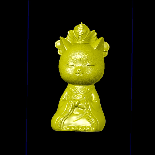 猫女王动物卡通三维立体图圆雕图纸stl文件雕刻机3d打印模型素材