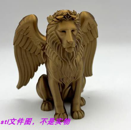 天使翅膀狮子动物森林之王三维立体stl文件图雕刻3D打印模型素材