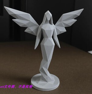 天使切面人物刻面几何多边形扫描三维立体stl文件3D打印模型素材
