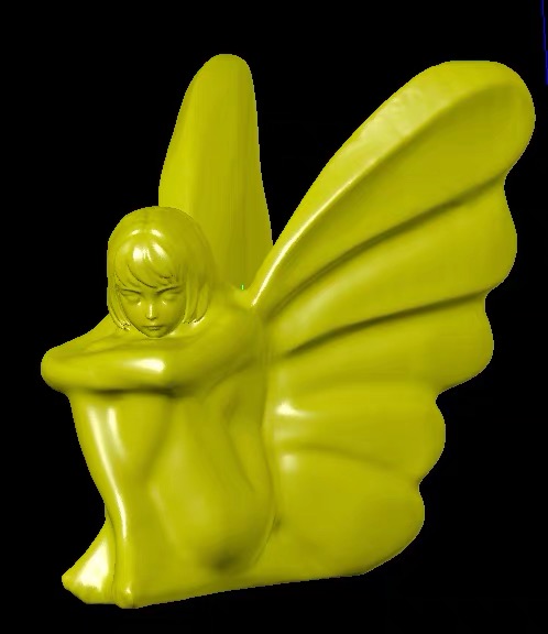 跨境新款蝴蝶仙子三维立体图圆雕图图纸stl文件雕刻机3d打印模型