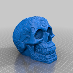 凯尔特人头骨骷髅头颅摆件三维立体stl文件雕刻3d打印模型素材