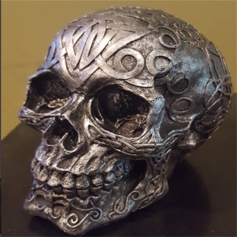 凯尔特人头骨骷髅头颅摆件三维立体stl文件雕刻3d打印模型素材