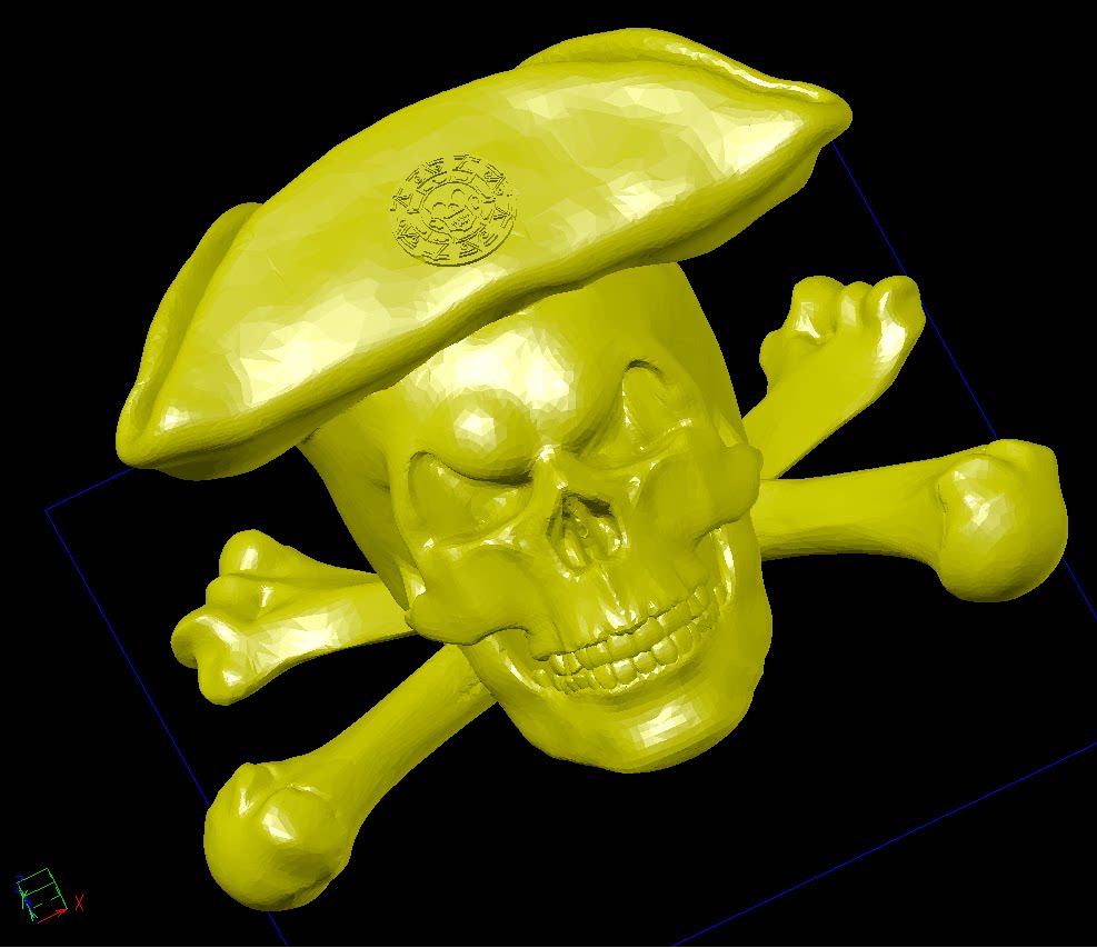 海盗头骨骷髅三维立体图圆雕图纸stl文件雕刻机3d打印模型素材